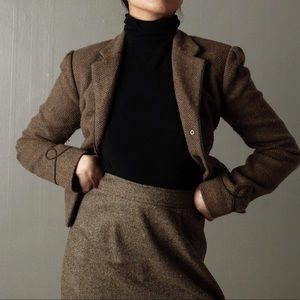 Wool jacket brown long sleeve
